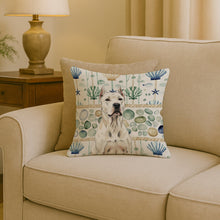 Load image into Gallery viewer, Dogo Argentino Coastal Sea Glass Throw Pillow