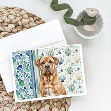 Load image into Gallery viewer, Dogue de Bordeaux Coastal Sea Glass Greeting Cards Pack of 8