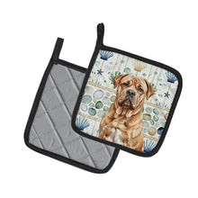 Load image into Gallery viewer, Dogue de Bordeaux Coastal Sea Glass Pair of Pot Holders