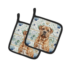 Load image into Gallery viewer, Dogue de Bordeaux Coastal Sea Glass Pair of Pot Holders