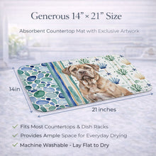 Load image into Gallery viewer, Isabella Dogue de Bordeaux Coastal Sea Glass Dish Drying Mat