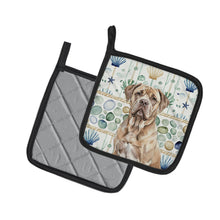 Load image into Gallery viewer, Isabella Dogue de Bordeaux Coastal Sea Glass Pair of Pot Holders