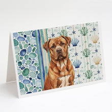 Load image into Gallery viewer, Mahogany Dogue de Bordeaux Coastal Sea Glass Greeting Cards Pack of 8