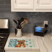 Load image into Gallery viewer, Mahogany Dogue de Bordeaux Coastal Sea Glass Glass Cutting Board