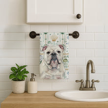 Load image into Gallery viewer, White English Bulldog Coastal Sea Glass Kitchen Towel