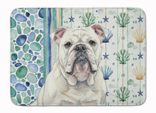 Load image into Gallery viewer, White English Bulldog Coastal Sea Glass Memory Foam Kitchen Mat