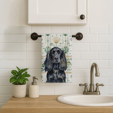 Load image into Gallery viewer, Black English Cocker Spaniel Coastal Sea Glass Kitchen Towel