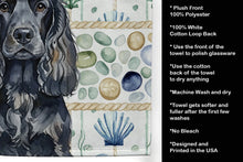 Load image into Gallery viewer, Black English Cocker Spaniel Coastal Sea Glass Kitchen Towel