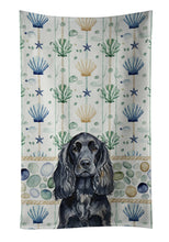 Load image into Gallery viewer, Black English Cocker Spaniel Coastal Sea Glass Kitchen Towel