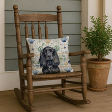 Load image into Gallery viewer, Black English Cocker Spaniel Coastal Sea Glass Throw Pillow