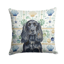 Load image into Gallery viewer, Black English Cocker Spaniel Coastal Sea Glass Throw Pillow
