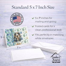 Load image into Gallery viewer, Blue Roan &amp; Tan English Cocker Spaniel Coastal Sea Glass Greeting Cards Pack of 8