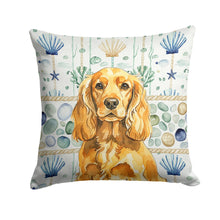 Load image into Gallery viewer, Golden English Cocker Spaniel Coastal Sea Glass Throw Pillow