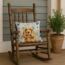 Load image into Gallery viewer, Golden English Cocker Spaniel Coastal Sea Glass Throw Pillow