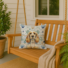 Load image into Gallery viewer, Lemon Roan English Cocker Spaniel Coastal Sea Glass Throw Pillow