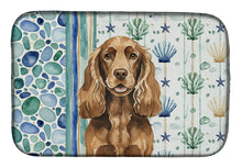 Load image into Gallery viewer, Liver English Cocker Spaniel Coastal Sea Glass Dish Drying Mat