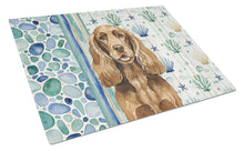 Load image into Gallery viewer, Liver English Cocker Spaniel Coastal Sea Glass Glass Cutting Board