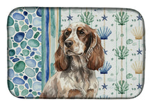 Load image into Gallery viewer, Liver Roan English Cocker Spaniel Coastal Sea Glass Dish Drying Mat