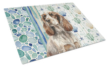 Load image into Gallery viewer, Liver Roan English Cocker Spaniel Coastal Sea Glass Glass Cutting Board
