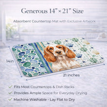 Load image into Gallery viewer, Orange Roan English Cocker Spaniel Coastal Sea Glass Dish Drying Mat