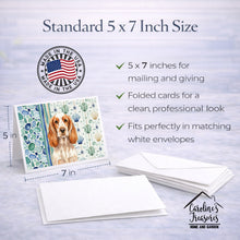 Load image into Gallery viewer, Orange Roan English Cocker Spaniel Coastal Sea Glass Greeting Cards Pack of 8