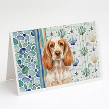Load image into Gallery viewer, Orange Roan English Cocker Spaniel Coastal Sea Glass Greeting Cards Pack of 8
