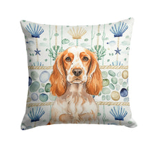 Load image into Gallery viewer, Orange Roan English Cocker Spaniel Coastal Sea Glass Throw Pillow