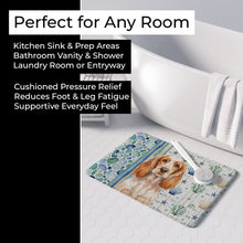 Load image into Gallery viewer, Orange Roan English Cocker Spaniel Coastal Sea Glass Memory Foam Kitchen Mat