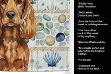 Load image into Gallery viewer, Red English Cocker Spaniel Coastal Sea Glass Kitchen Towel