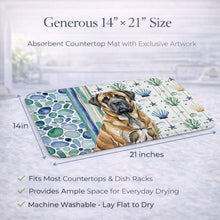 Load image into Gallery viewer, Brindle English Mastiff Coastal Sea Glass Dish Drying Mat