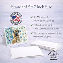 Load image into Gallery viewer, Brindle English Mastiff Coastal Sea Glass Greeting Cards Pack of 8