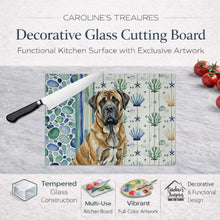 Load image into Gallery viewer, Brindle English Mastiff Coastal Sea Glass Glass Cutting Board