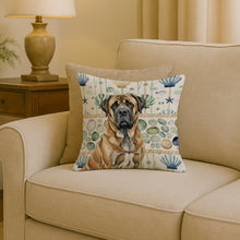 Load image into Gallery viewer, Brindle English Mastiff Coastal Sea Glass Throw Pillow
