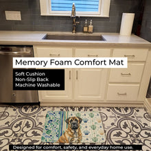 Load image into Gallery viewer, Brindle English Mastiff Coastal Sea Glass Memory Foam Kitchen Mat