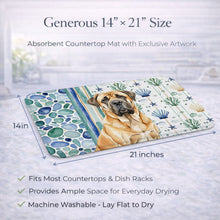 Load image into Gallery viewer, Fawn English Mastiff Coastal Sea Glass Dish Drying Mat