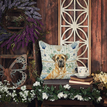 Load image into Gallery viewer, Fawn English Mastiff Coastal Sea Glass Throw Pillow