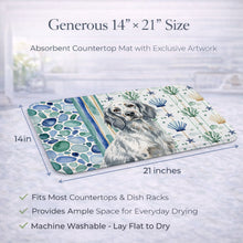 Load image into Gallery viewer, Blue Belton English Setter Coastal Sea Glass Dish Drying Mat