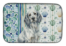 Load image into Gallery viewer, Blue Belton English Setter Coastal Sea Glass Dish Drying Mat