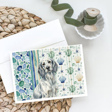 Load image into Gallery viewer, Blue Belton English Setter Coastal Sea Glass Greeting Cards Pack of 8