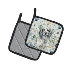 Load image into Gallery viewer, Blue Belton English Setter Coastal Sea Glass Pair of Pot Holders
