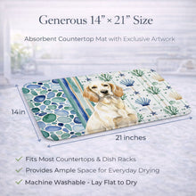 Load image into Gallery viewer, Lemon Belton English Setter Coastal Sea Glass Dish Drying Mat