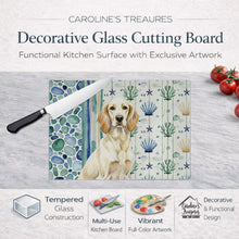 Load image into Gallery viewer, Lemon Belton English Setter Coastal Sea Glass Glass Cutting Board