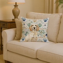 Load image into Gallery viewer, Lemon Belton English Setter Coastal Sea Glass Throw Pillow