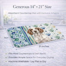 Load image into Gallery viewer, Liver Belton English Setter Coastal Sea Glass Dish Drying Mat