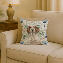 Load image into Gallery viewer, Liver Belton English Setter Coastal Sea Glass Throw Pillow