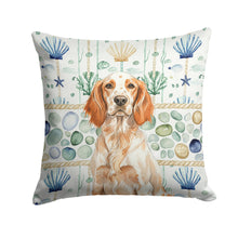 Load image into Gallery viewer, Orange Belton English Setter Coastal Sea Glass Throw Pillow