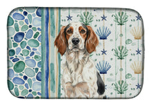Load image into Gallery viewer, Tricolor English Setter Coastal Sea Glass Dish Drying Mat