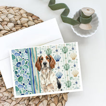 Load image into Gallery viewer, Tricolor English Setter Coastal Sea Glass Greeting Cards Pack of 8