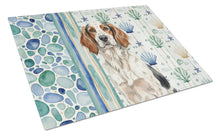 Load image into Gallery viewer, Tricolor English Setter Coastal Sea Glass Glass Cutting Board