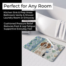 Load image into Gallery viewer, Tricolor English Setter Coastal Sea Glass Memory Foam Kitchen Mat